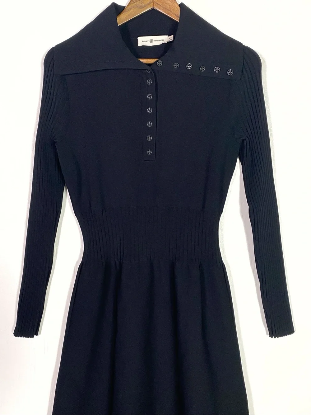 Tory Burch Polo Sweater Dress Black